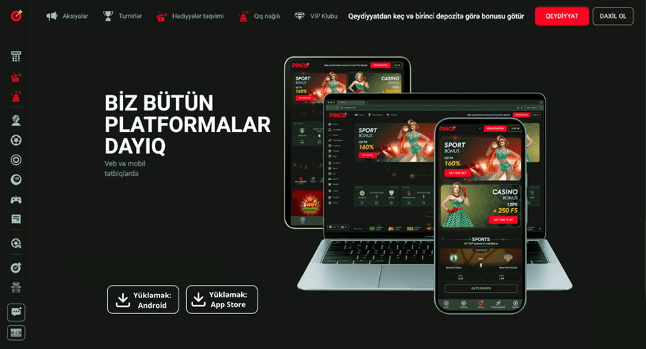 Pinco Casino bütün cihazlarda əlçatandır — veb versiya və Android mobil tətbiqi